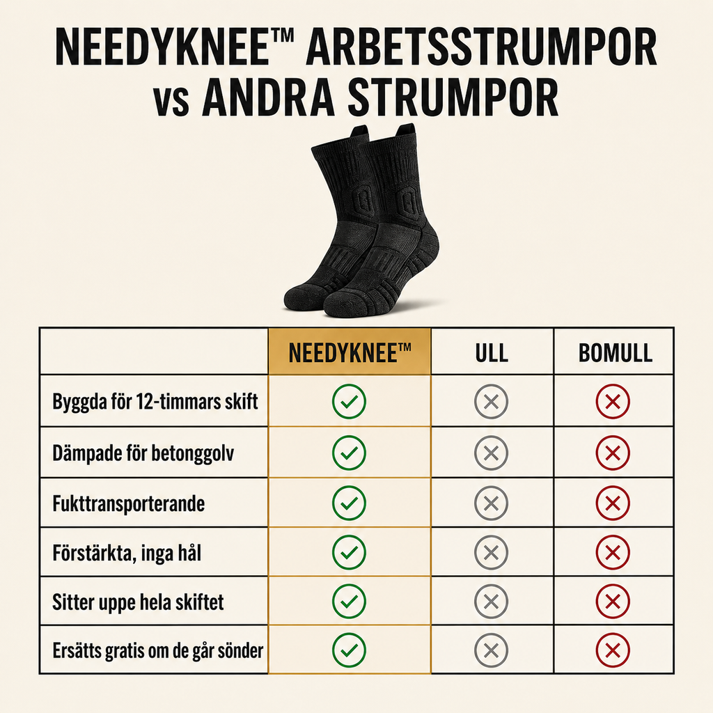 Needyknee™ Arbetsstrumpor