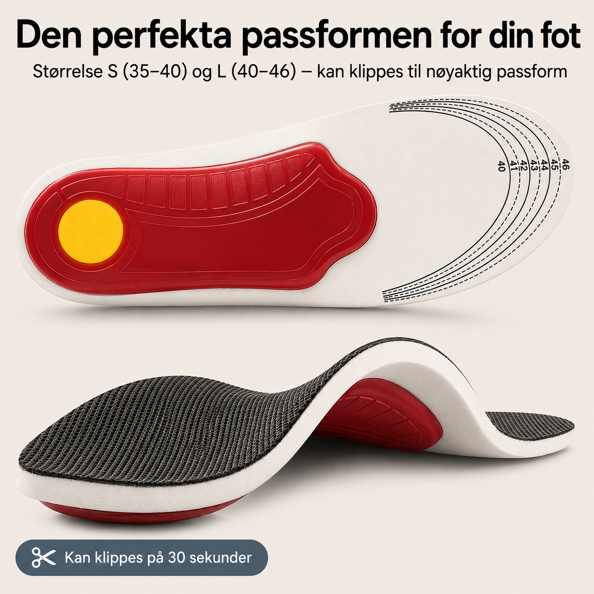 Needyknee FlexStep™ – Ortopediske støttesåler for bedre komfort hele dagen