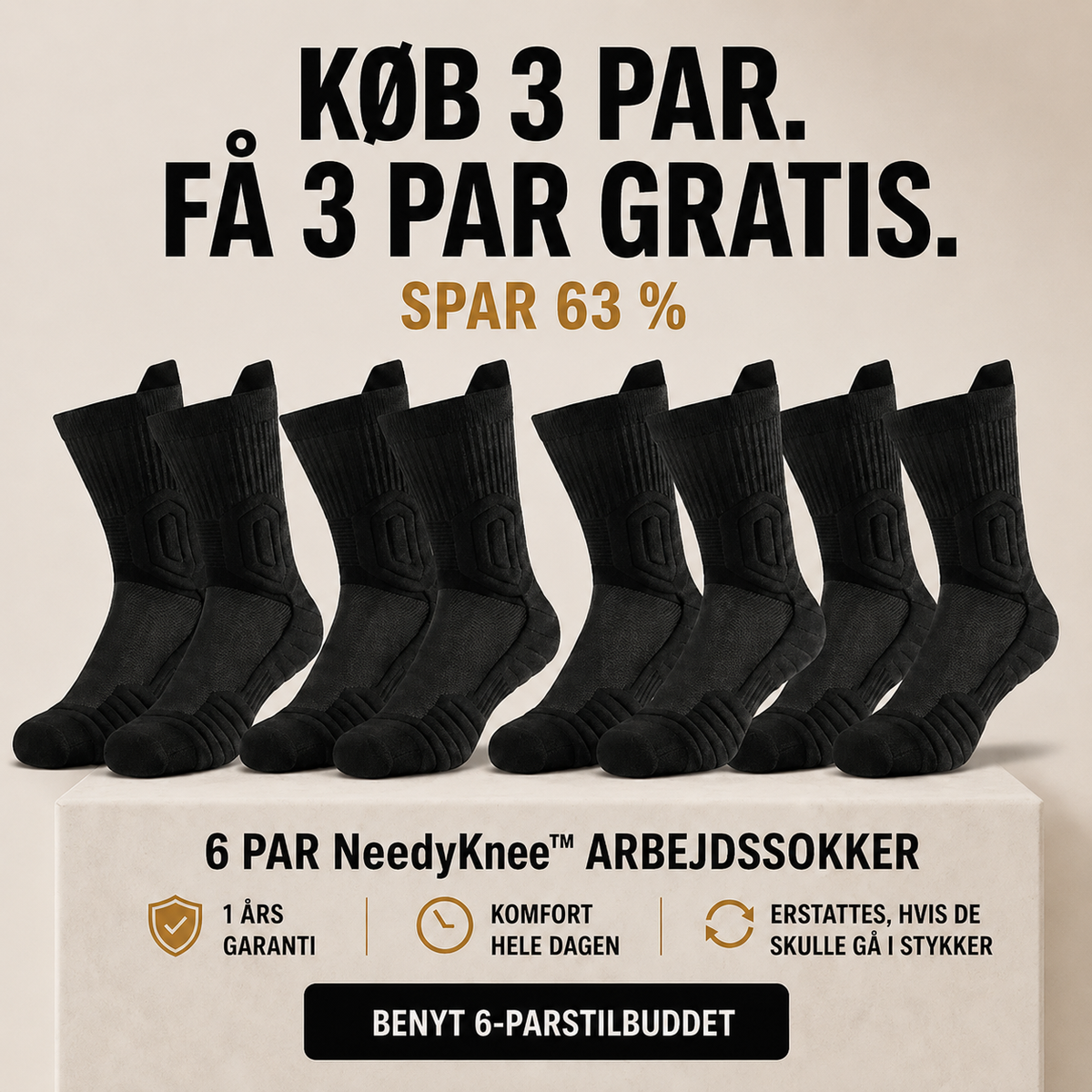 Needyknee™ Arbejdssokker