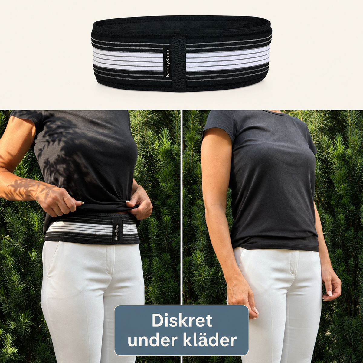 Needyknee OrthoBand™ – Justerbart stöd för bäcken, höft och ländrygg