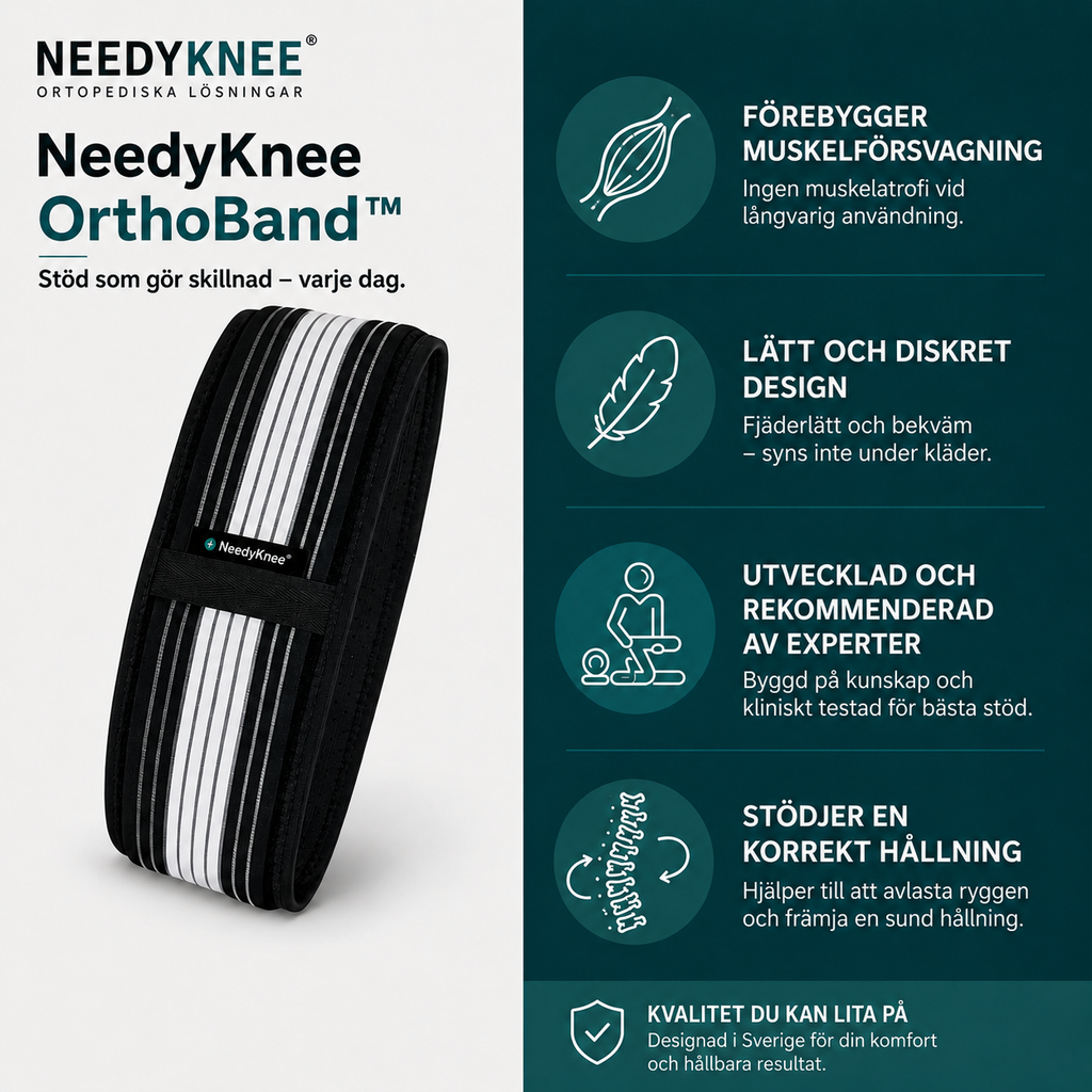 Needyknee OrthoBand™ – Justerbart stöd för bäcken, höft och ländrygg