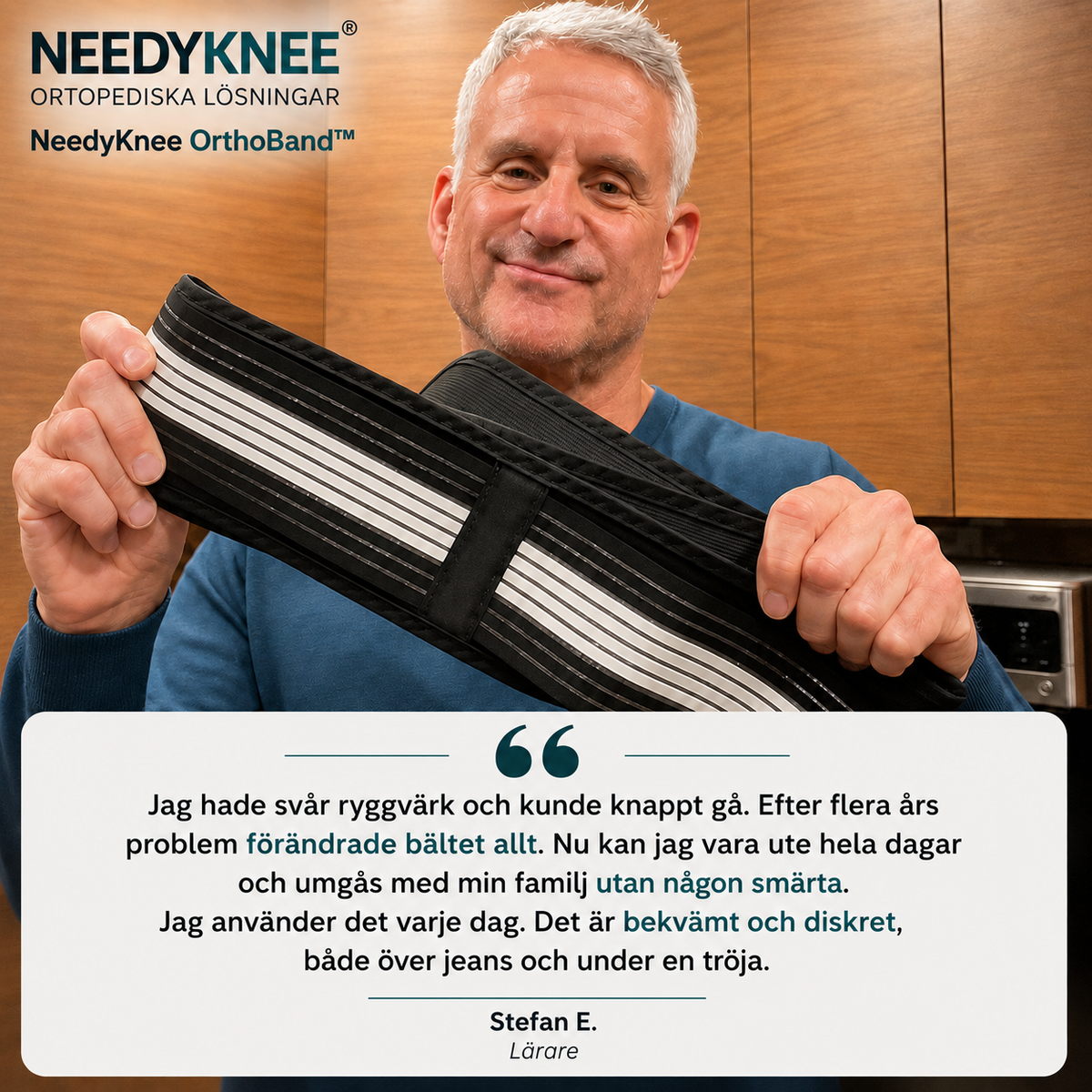Needyknee OrthoBand™ – Justerbart stöd för bäcken, höft och ländrygg