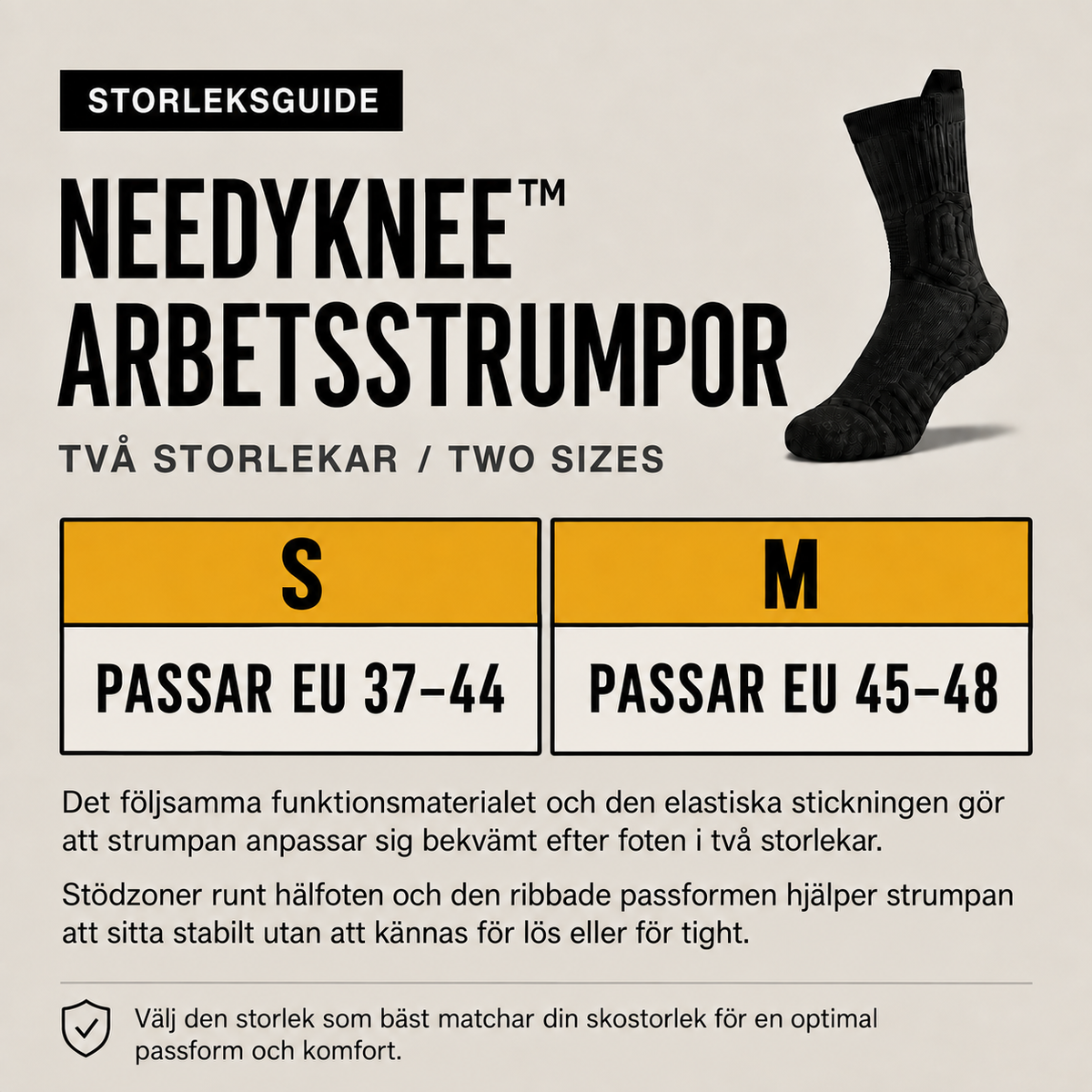 Needyknee™ Arbetsstrumpor